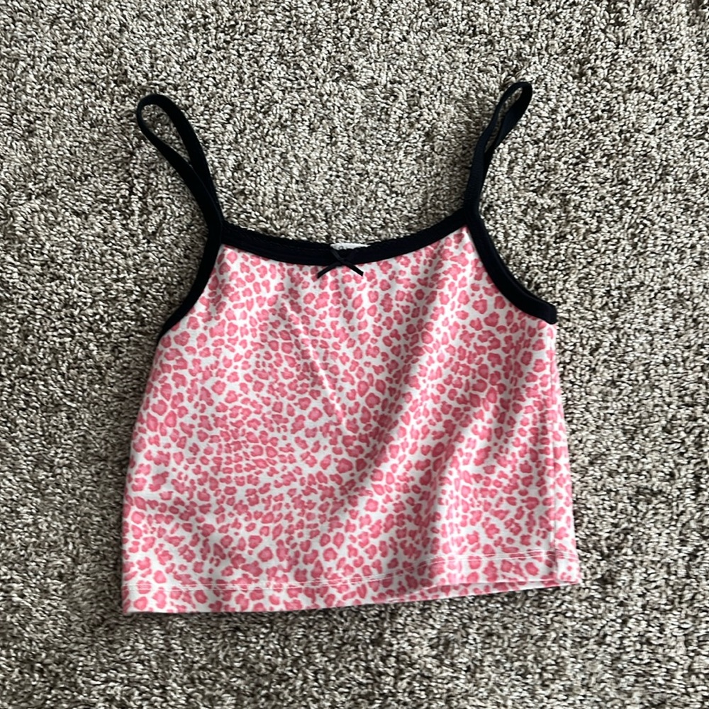 John Galt Pink Leopard Print Tank